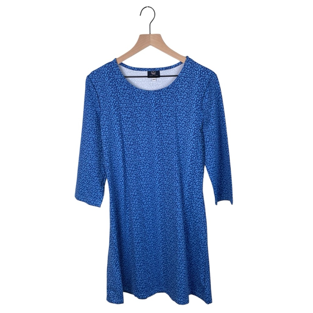 Sailor-Sailor Blue Leopard Print A-line Dress Womens Size Medium Preppy Nautical